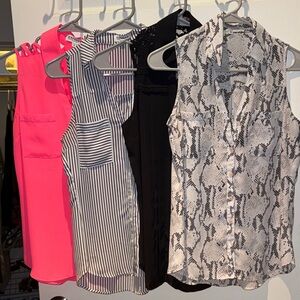 Express Bundle. 4 Womens Sleeveless Button-Front